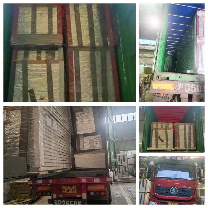 Element 75mm PU edge-sealed rock wool sandwich panels prepared for shipment to Valmet Element 75mm PU edge-sealed rock wool sandwich panels prepared for shipment to Valmet
